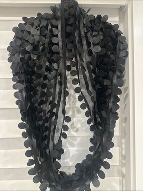 Black Decorative Dot Scarf Wrap